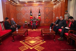Oan-mane hosi Saudozu Jorge Tomas Godinho Carapinha “Maulelo”, Rui Carapinha, hasoru malu ho Prezidente Repúblika Francisco Guterres Lú Olo, iha palasiu Prezidensial (7/2)