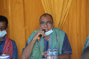 Prezidente Autoridade Munisipiu (PAM) Liquiça, Pedro Paulo Gomes ko&#039;alia hela iha sede CCLN Likisá Villa, segunda (12/07). 