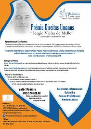 Pampletu Prémiu Direitus Umanus “Sergio Vieira de Mello”