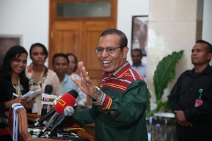 PM Taur Matan Ruak ko&#039;alia hela ba jornalista sira iha Palasiu aitarak Laran