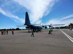 Aviaun militar husi Nova Zelandia ne&#039;ebe tun aijuda umanitariu ba vitima inundasaun iha TL too iha Dili, Tersa (20/4)