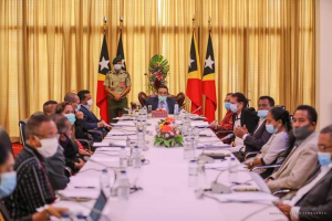 Xefe Estadu Francisco Guterres Lú-Olo lidera hela reuniaun Konsellu Estadu iha Palásiu Prezidensiál bairru-pite