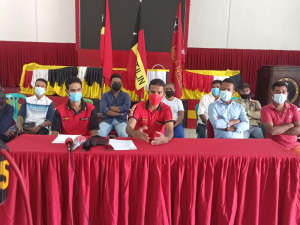 Ekipa Juventude FRETILIN hala&#039;o hela komunikadu imprensa iha Comite Central Fretilin (CCF), Segunda (14/6).
