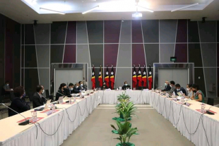 Reuniaun Konsellu Ministru sira ne&#039;ebe hala&#039;o iha Salaun Ministeriu Finansas.  
