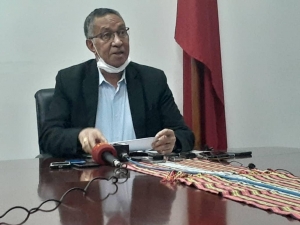 Prezidente Parlamentu Nasional, Arão Noé de Jesus da Costa Amaral ko&#039;alia ba Jornalista sira iha nia kna&#039;ar fatin (11/5)
