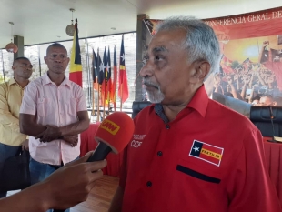 Sekretariu Jeral Partidu FRETILIN, Dr. Mari Alkatiri ko&#039;alia hela ba Midia 
