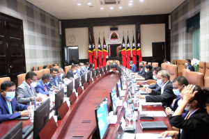Membru Governu sira partisipa hela reuniaun Konsellu Ministru iha Palásiu Govermu momentu balun liuba.