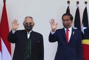 Prezidente Repúblika (PR), José Ramos Horta ho Prezirente Repúblika Indonézia (RI), Jokowi Dodo. 
