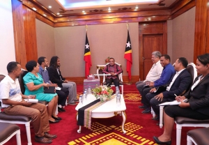 Prezidente da Republika sorumutuk ho CGT iha palasiu Prezidente Aitarak laran, Dili (15/07)