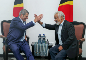 Reprezentante Spesiál Governu Austrália ba Negosiasaun no Dezenvolvimentu Greater Sunrise, Steve Bracks kaer liman ho Primeiru-Ministru, Kay Rala Xanana Gusmão.