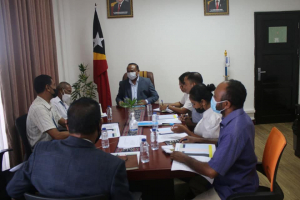 Ministru Asuntu Parlamentár no Komunikasaun Sosiál (MAPKomS), Francisco Martins da Costa Pereira Jerónimo, Halo enkontru ho ekipa United Nations Children&#039;s Fund (UNICEF) iha Timor-Leste.