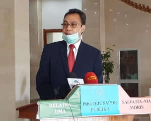 PTR Deolindo dos Santos ko&#039;alia ba Jornalista hafoin hasoru malu ho Prezidente da Republika, Dr. Francisco Guterres Lu Olo iha Palasiu Prezidensial Dili (14/5)