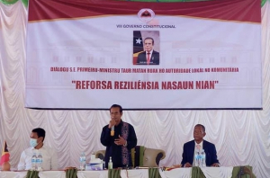 Primeiru Ministru (PM), Taur Matan Ruak, ko’alia hela ho konunidade sira iha Manatutu.
