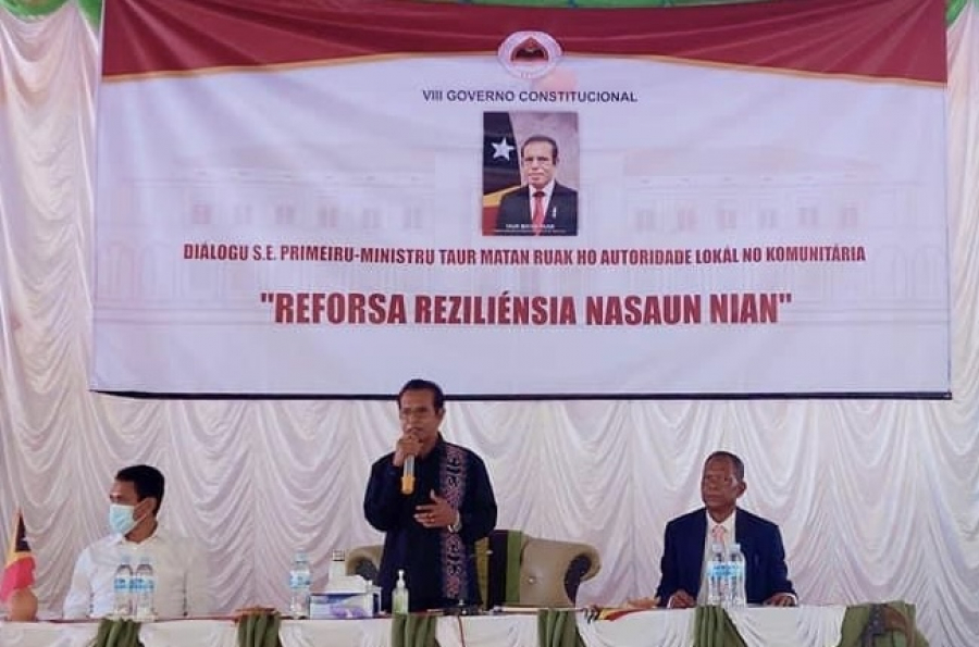 Primeiru Ministru (PM), Taur Matan Ruak, ko’alia hela ho konunidade sira iha Manatutu.