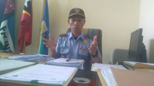 Komadante Komandu PNTL Munisípiu Baukau, Superintendente António De Sa, ko&#039;alia hela ba mídia iha kna&#039;ar fatin vila nova, tersa (21/02)