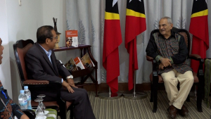 PR, José Ramos Horta ho PM, Taur Matan Ruak, ko’alia hela iha rezidensia PM Farol, segunda (19/09).