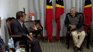 PR, José Ramos Horta ho PM, Taur Matan Ruak, ko’alia hela iha rezidensia PM Farol, segunda (19/09).