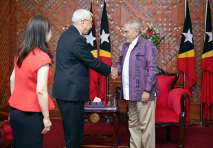 Prezidente Repúblika (PR), José Ramos Horta, kaer lima ho Prezidente Pelican Paradise, Edwar Ong, iha Palásiu Prezidensiál, Bairopite, kuarta (25/05).