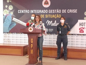 Portavoz SIJK, dra. Odete da silva Viegas ko&#039;alia ba jornalista sira iha sala situasaun iha CCD 