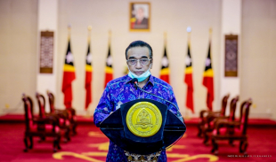PR Francisco Guterres Lu Olo wainhira hato&#039;o mensajen ba Nasaun iha momentu ruma liu ba