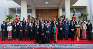 Membru governu dasia foto hamutuk, hafoin simu pose iha palásiu prezidensiál, bairo-pite, sábadu (01/07).