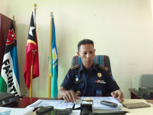 Komadante Komandu PNTL Munisípiu Baukau, Superintendente António De Sá, ko&#039;alia hela ba média sira iha kna&#039;ar fatin, kinta (03/03).