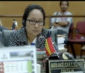 Deputada Maria Angelica, iha Plebaria Parlamentu Nasional iha momentu ruma kotuk