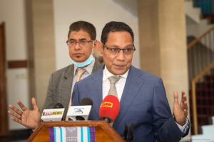 Prokuradór Jerál da Repúblika (PJR) José da Costa Ximenes ko&#039;alia hela ho jornalista sira iha Palásiu Prezidensiál bairru-pite.