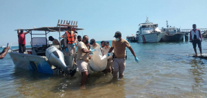 Polisia Maritima ne&#039;ebe hit hela mate isin RsM iha ro laran lori sai mai rai maran largo Lesidere, segunda (17/05).