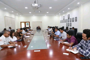 MOP, Abel Pires da Silva, reuniaun hela ho Diretór Jerál no Nasionál sira iha salaun enkontru Gabinete MOP, Kaikoli, Dili, segunda (09/01).
