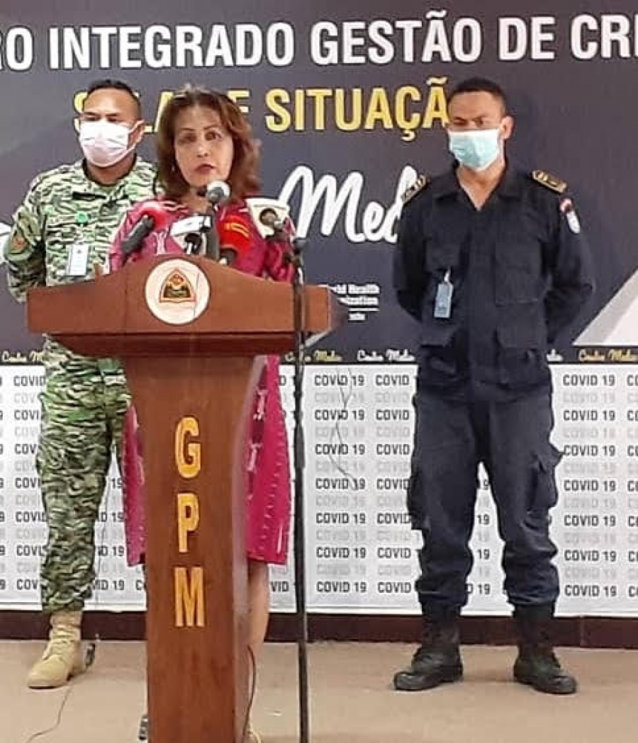 dra. Odete da Silva Viegas portavoz Sentru integradu Jestaun Krize ba kombate Covid 19 ko&#039;alia ba jornalista sira iha Sala situasaun CDD (1/5)