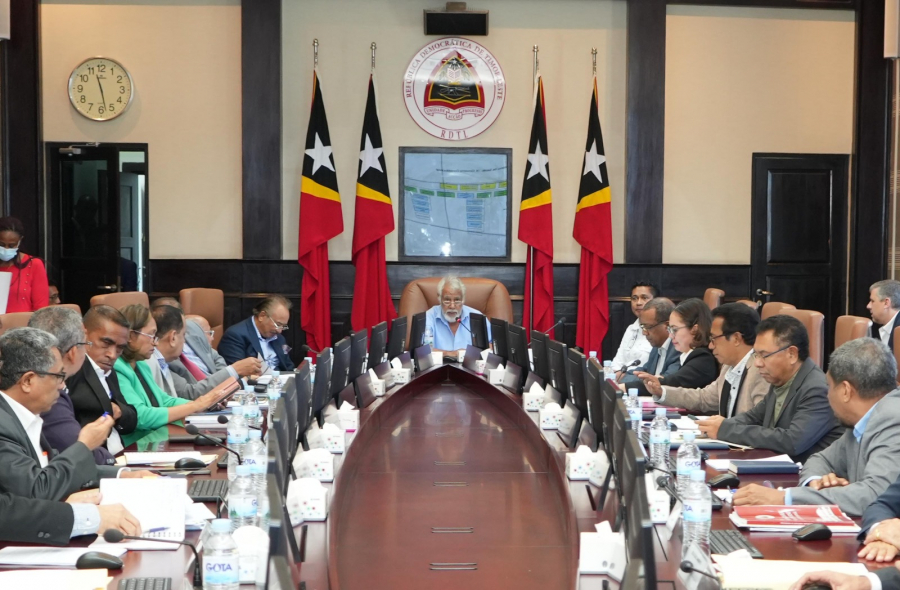 Primeiru-Ministru, Kay Rala Xanana Gusmão, lidera hela reiuniaun Konsellu Ministru sira iha Palásiu Governu.