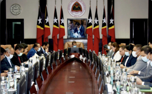 Reuniaun Konsellu Ministru sira iha Palásiu Governu momentu balu liuba.